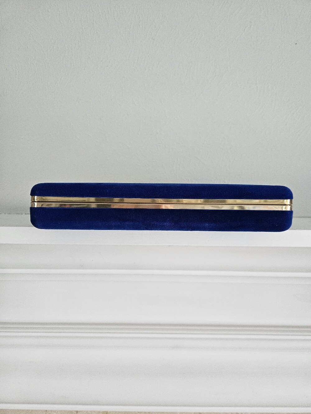 Vintage Mele Hard Shell Royal Blue Velvet Jewelry Presentation Travel Organizer - Picture 7 of 8